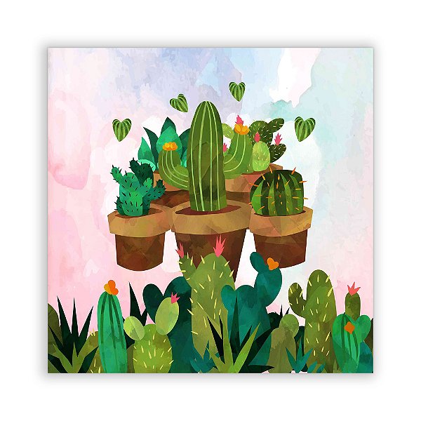 Painel Quadrado - Cacto - Sublimado 3D