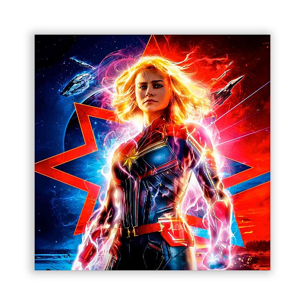 Painel Quadrado - Capita Marvel - Sublimado 3D
