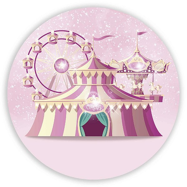 Painel de Mesa - Circo Rosa - Sublimado 3D