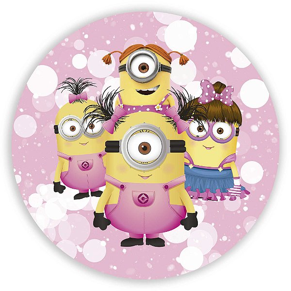 Painel de Mesa - Minions Rosa - Sublimado 3D