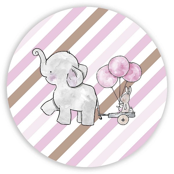 Painel de Mesa - Elefante Rosa - Sublimado 3D
