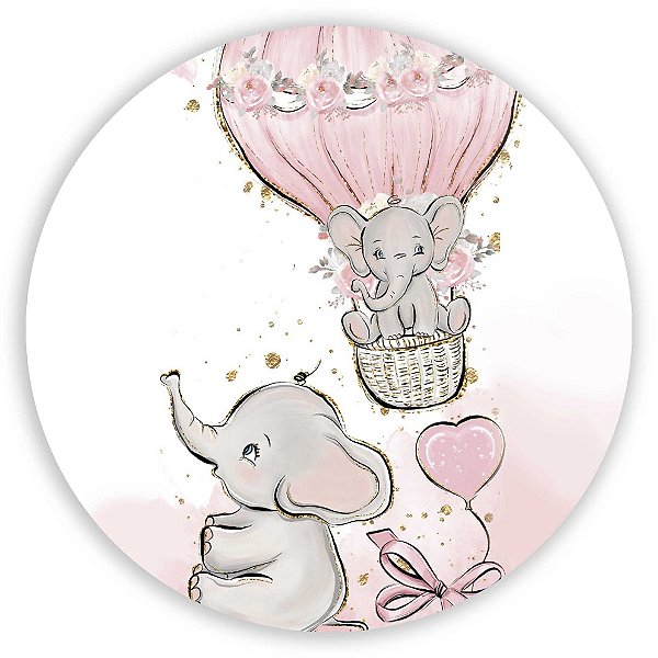 Painel de Mesa - Elefante Rosa - Sublimado 3D