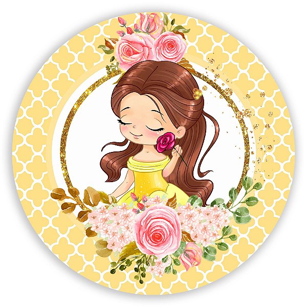 Painel de Mesa - Bela Princesas - Sublimado 3D