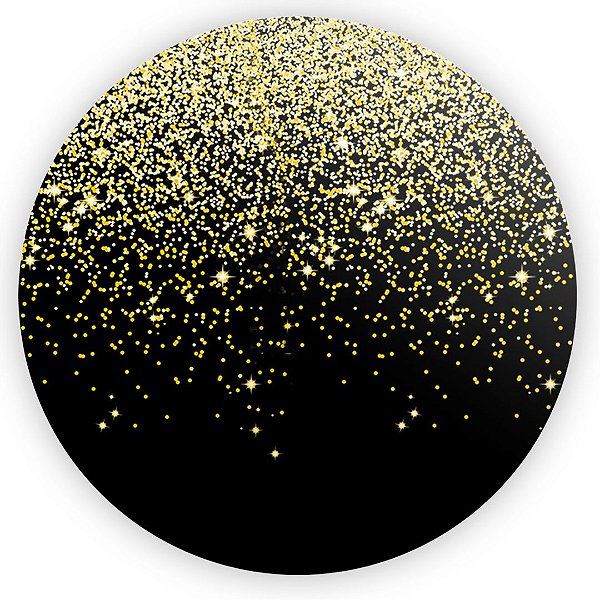 Painel de Mesa - Glitter Preto Dourado - Sublimado 3D