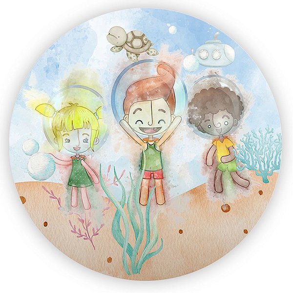 Painel de Mesa - Mundo Bita Aquarela - Sublimado 3D