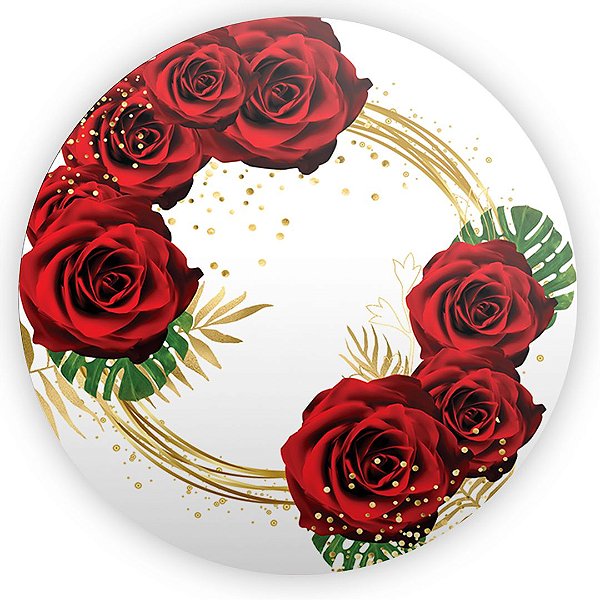 Painel de Mesa - Floral Vermelho - Sublimado 3D