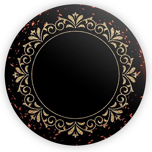 Painel de Mesa - Arabesco Faísca Preto - Sublimado 3D