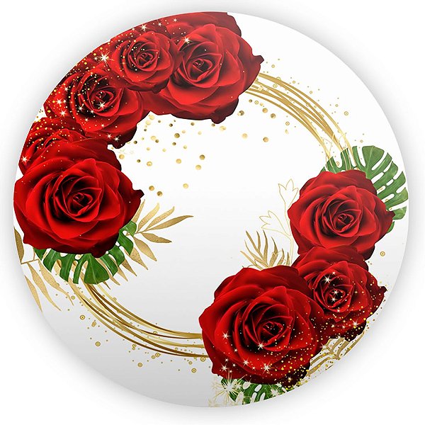 Painel de Mesa - Floral Borboleta Vermelha - Sublimado 3D