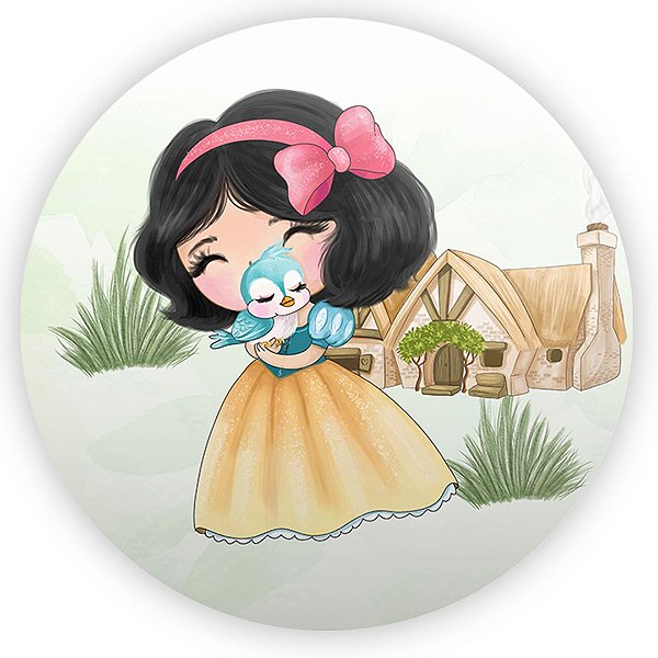 Painel de Mesa - Branca de Neve Cute - Sublimado 3D