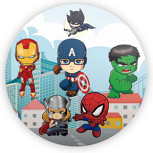 Painel Redondo - Vingadores - Sublimado 3D