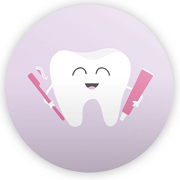 Painel Redondo - Dentista Rosa - Sublimado 3D