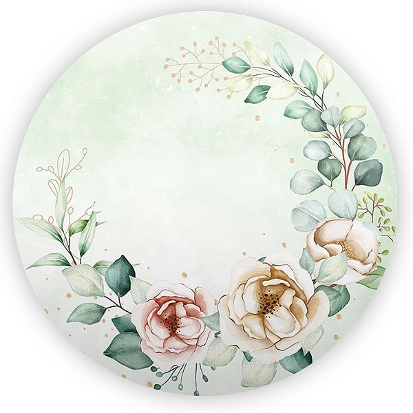 Painel Redondo - Floral - Sublimado 3D