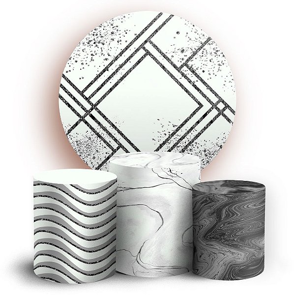 KIT Redondo e Trio - Mámore Glitter - Sublimado 3D