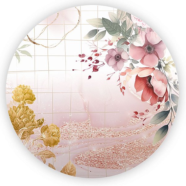 Painel Redondo - Floral - Sublimado 3D