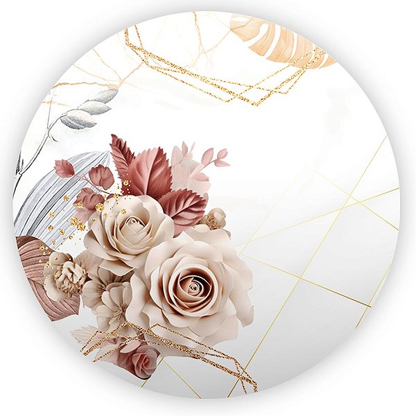 Painel Redondo - Floral - Sublimado 3D