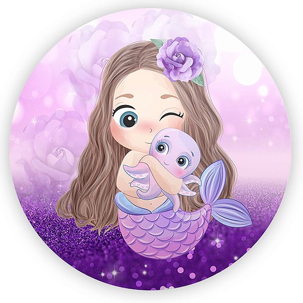 Painel Redondo - Sereia - Sublimado 3D