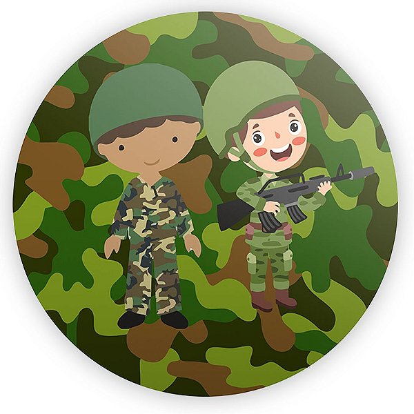 Painel Redondo - Exercito Baby - Sublimado 3D