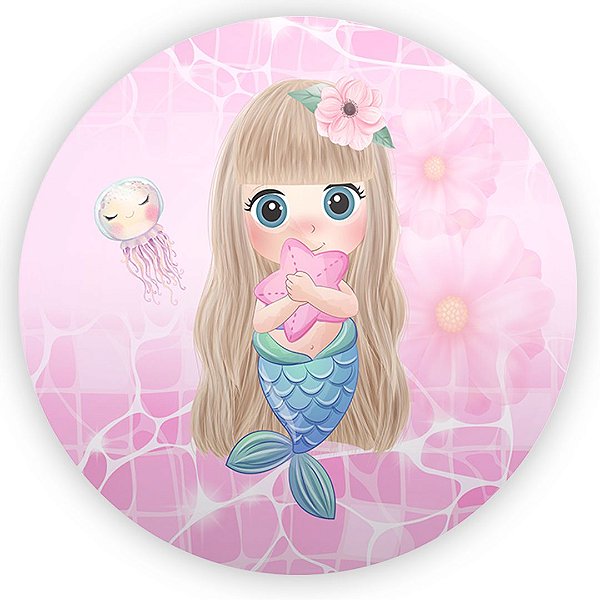 Painel Redondo - Sereia - Sublimado 3D