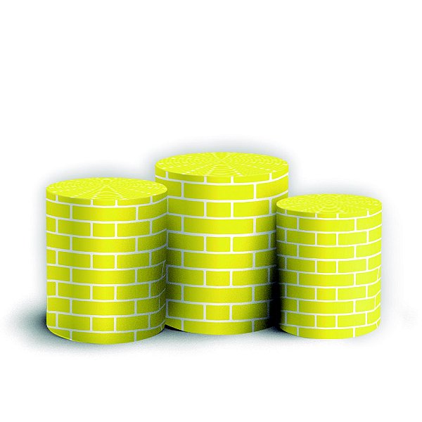 Trio Cilindro - Tijolos - Sublimado 3D + Elástico