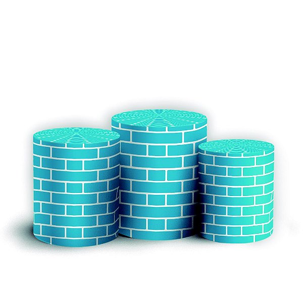 Trio Cilindro - Tijolos - Sublimado 3D + Elástico