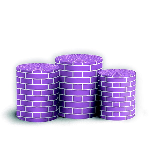 Trio Cilindro - Tijolos - Sublimado 3D + Elástico