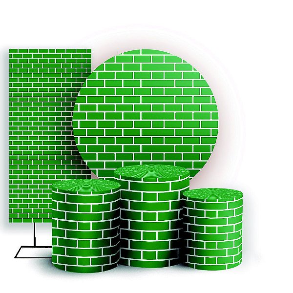 KIT Redondo Trio e Faixa - Tijolos - Sublimado 3D