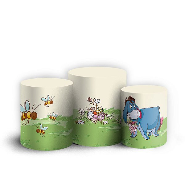 Trio Cilindro - Ursinho Pooh Pascoa - Sublimado 3D + Elástico