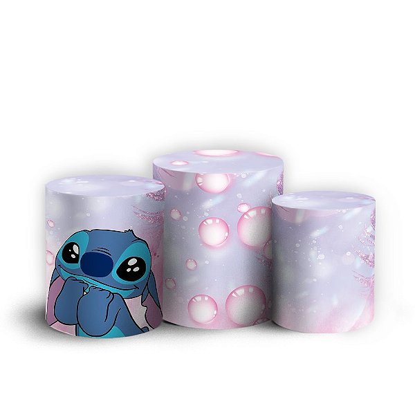 Trio Cilindro - Stitch - Sublimado 3D + Elástico