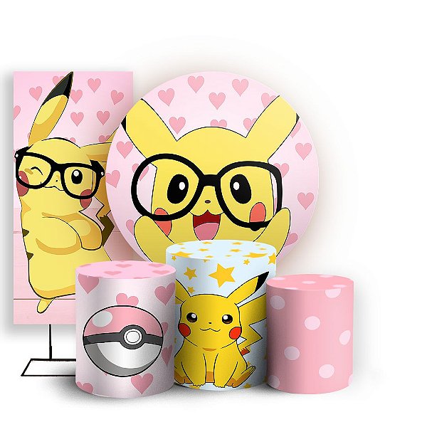 KIT Redondo Trio e Faixa - Pokemon - Sublimado 3D