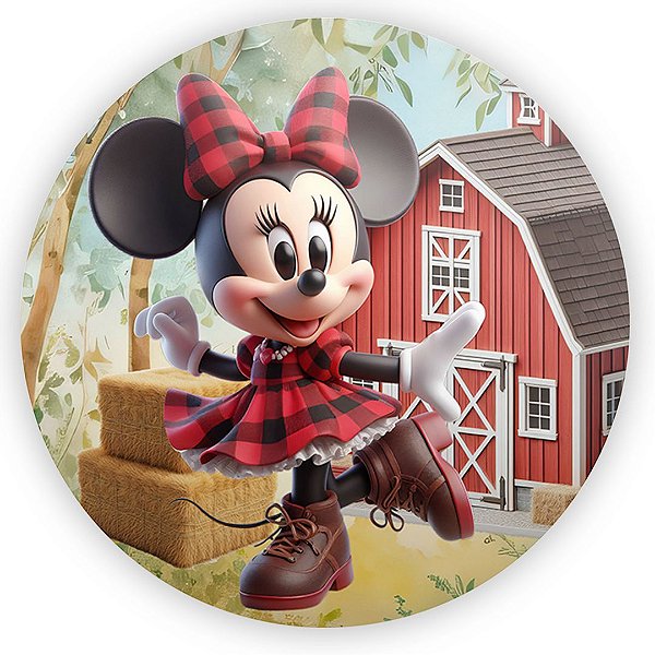 Painel Redondo - Mickey Fazendinha - Sublimado 3D