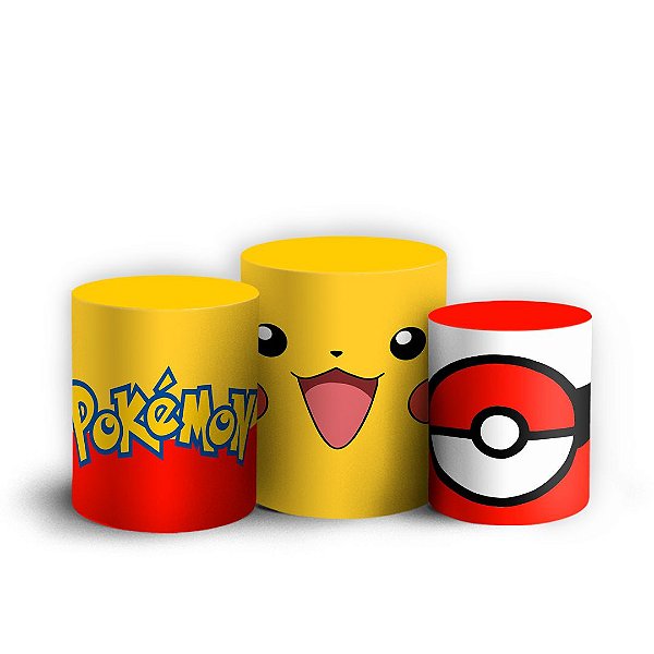 Trio Cilindro - Pokemon - Sublimado 3D + Elástico