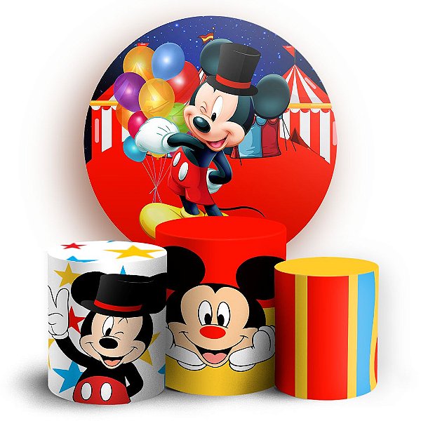 KIT Redondo e Trio - Mickey Circo - Sublimado 3D