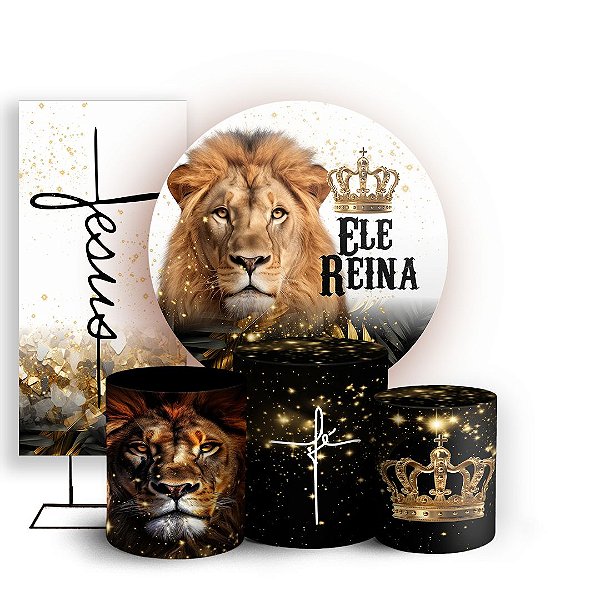 KIT Redondo Trio e Faixa - Jesus Leao De Juda - Sublimado 3D