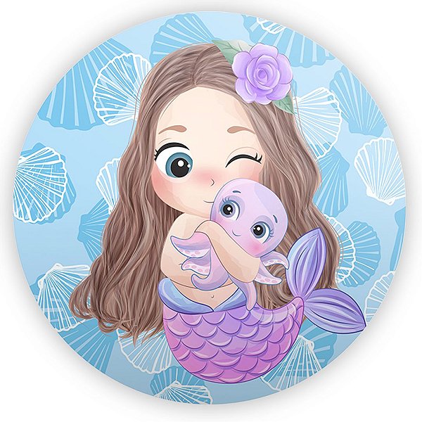 Painel Redondo - Sereia - Sublimado 3D