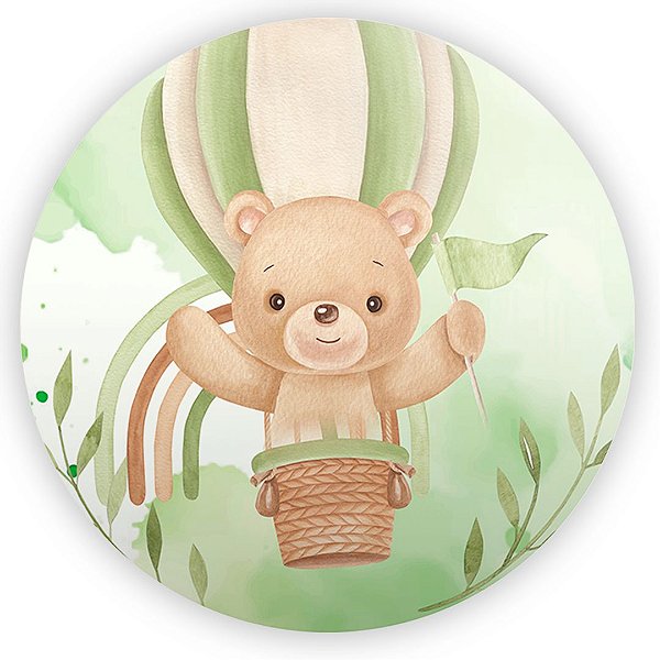 Painel Redondo - Urso Verde - Sublimado 3D