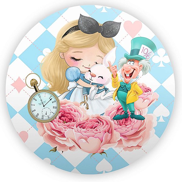 Painel Redondo - Alice Pais Das Maravilhas  Baby - Sublimado 3D