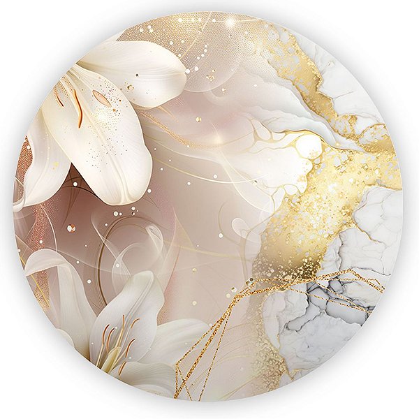 Painel Redondo - Floral - Sublimado 3D