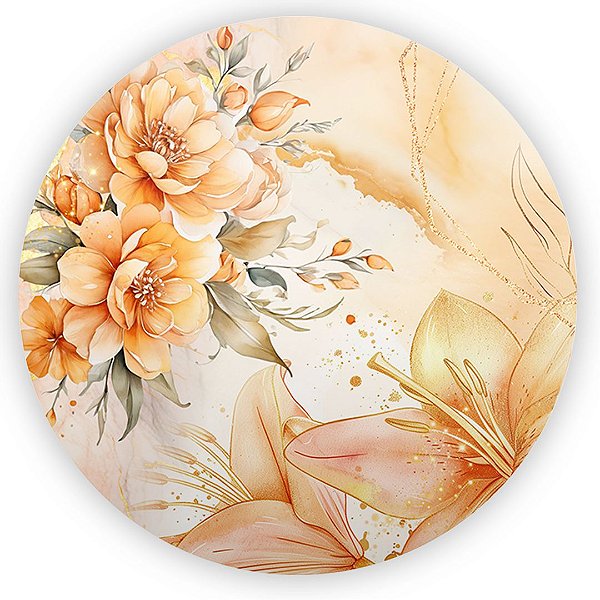 Painel Redondo - Floral - Sublimado 3D
