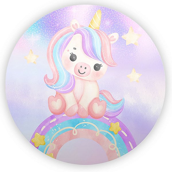 Painel Redondo - Unicornio - Sublimado 3D
