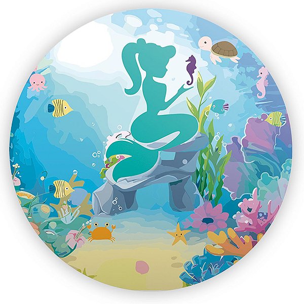 Painel Redondo - Sereia - Sublimado 3D