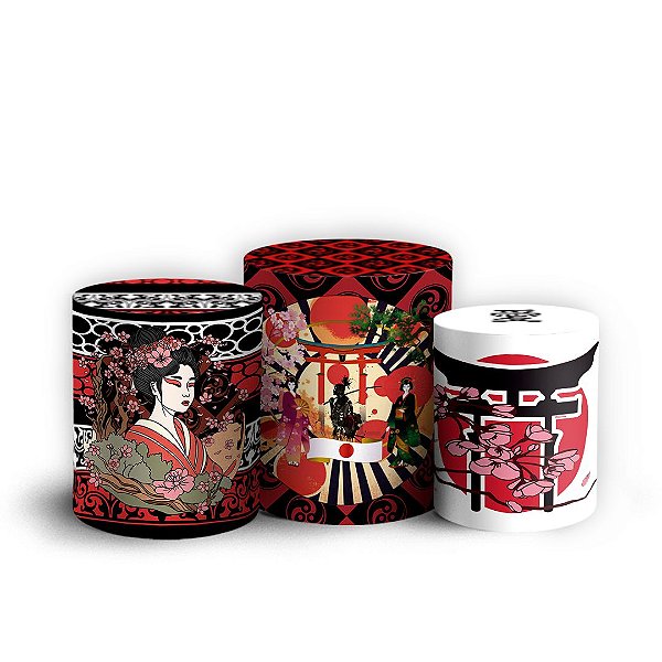 Trio Cilindro - Japao - Sublimado 3D + Elástico