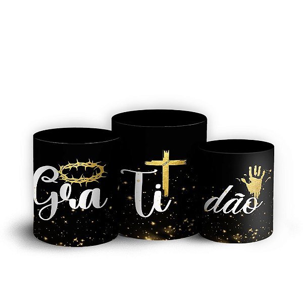 Trio Cilindro - Jesus Leao De Juda - Sublimado 3D + Elástico