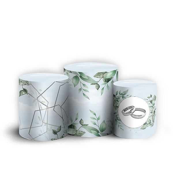 Trio Cilindro - Bodas de Prata - Sublimado 3D + Elástico