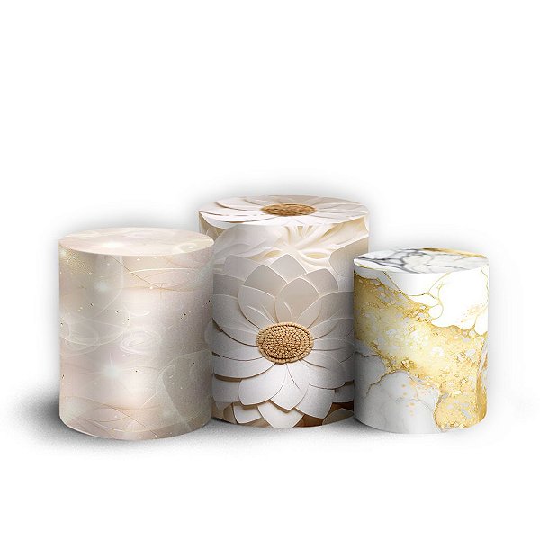 Trio Cilindro - Floral - Sublimado 3D + Elástico