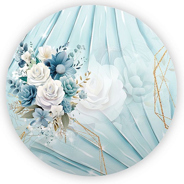 Painel de Mesa - 15 Anos Floral - Sublimado 3D