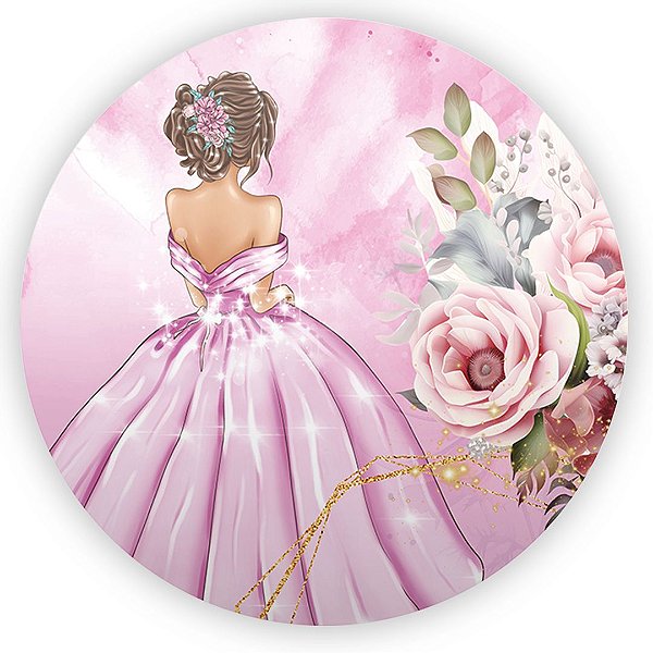 Painel de Mesa - 15 Anos Floral - Sublimado 3D