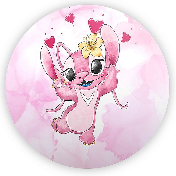 Painel de Mesa - Stitch Rosa - Sublimado 3D