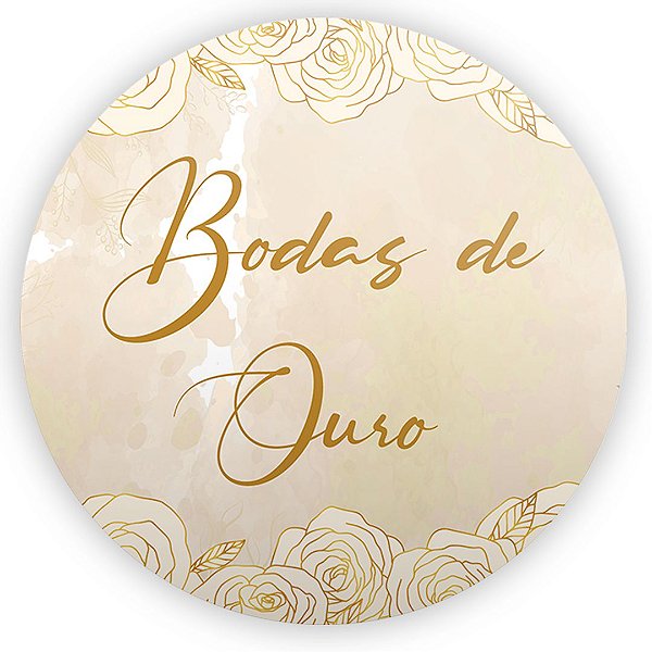 Painel Redondo - Bodas de Ouro - Sublimado 3D