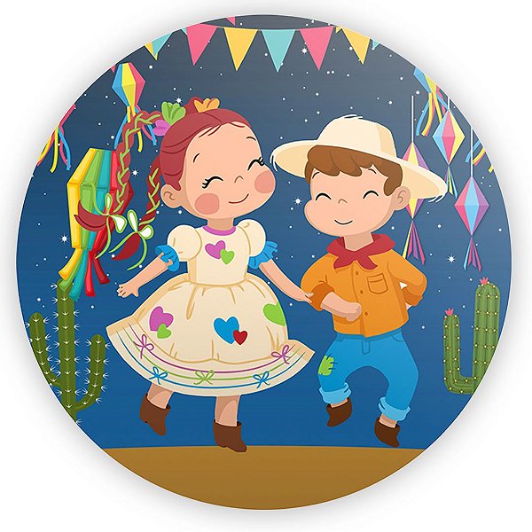Painel Redondo - Festa Junina - Sublimado 3D