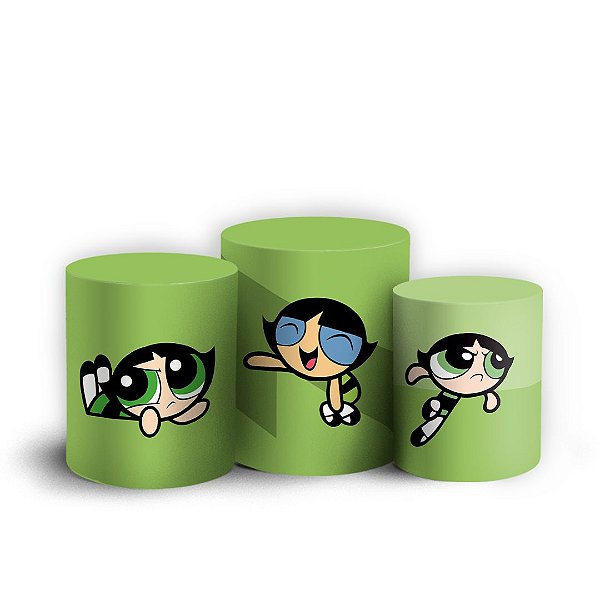 Trio Cilindro - Docinho As Meninas Super Poderosas - Sublimado 3D + Elástico